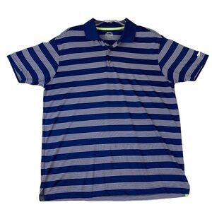Slazenger Golf Mens Large Blue White Striped‎ Polo